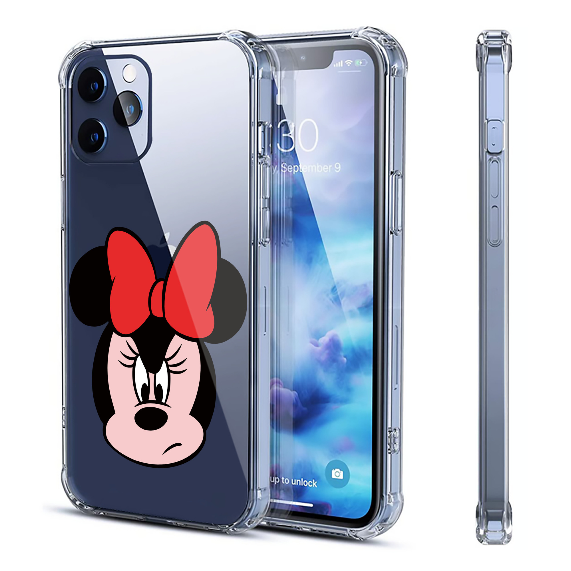 （画像用） ミッキーマウス Mickey Mouse 【iPhone 12シリーズ対応】透明スマホケース（クリアソフトケース）